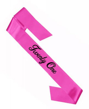 21st Birthday Sash- Pink