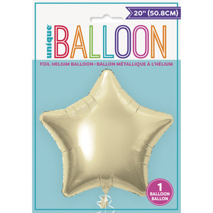 50cm CHAMPAGNE Gold Star Foil Balloon UNINFLATED