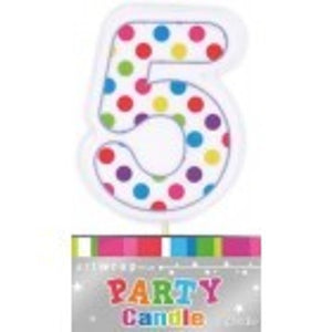 Polka Dot Candle Number #5