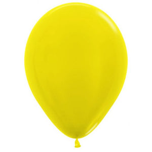11 Inch Round Metallic Yellow Sempertex Plain Latex Balloons UNINFLATED