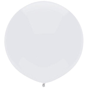 17 Inch Round Bright White Qualatex Latex Balloons UNINFLATED