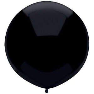 17 Inch Round Pitch Black Qualatex Latex Balloons UNINFLATED