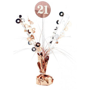 21st Birthday Rose Gold & White Centrepiece Spray