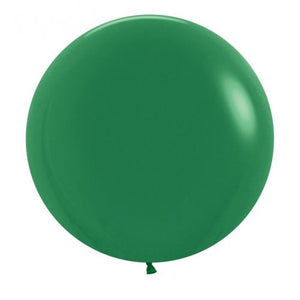 24 Inch (60 CM) Round Fashion Forest Green Sempertex Plain Latex Balloon UNINFLATED