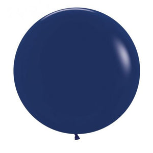24 Inch (60 CM) Round Fashion Navy Blue Sempertex Plain Latex Balloon UNINFLATED