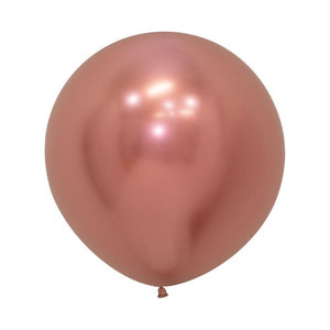 24 Inch (60 CM) Round Reflex Rose Gold Sempertex Plain Latex Balloon UNINFLATED