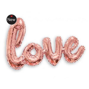 36 Inch Love Rose Gold Script Foil Balloon UNINFLATED