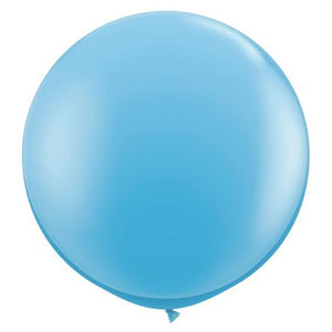 3ft Round Pale Blue Qualatex Plain Latex Balloon UNINFLATED