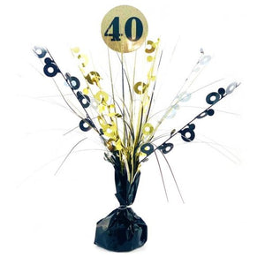 40th Birthday Black Gold Centrepiece Spray