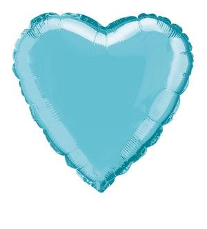 45cm Baby Blue Heart Foil Balloon UNINFLATED