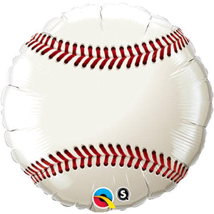 45cm Baseball Round Foil Balloon UNINFLATED