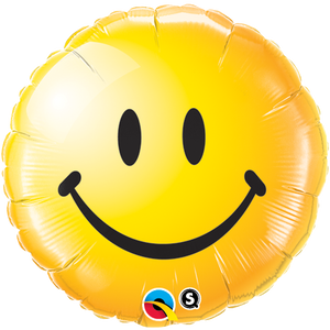45cm Emoji Yellow Smiley Face Round Foil Balloon UNINFLATED