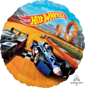 45cm Hot Wheels Round Foil Balloon UNINFLATED