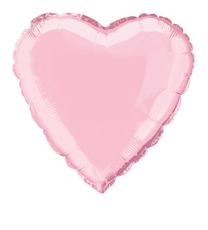 45cm Pastel Pink Heart Foil Balloon UNINFLATED