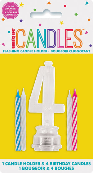 Flashing Birthday Candle In Holder Number #4