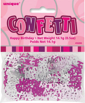 Glitz Pink Happy Birthday Confetti