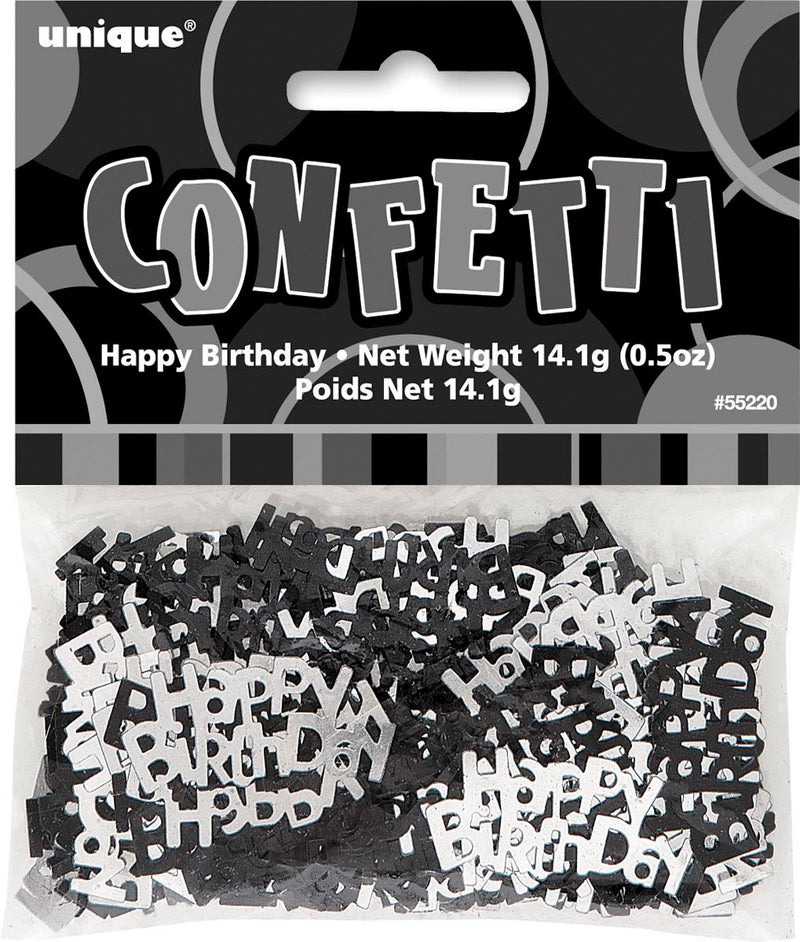Glitz Black And Silver Happy Birthday Confetti The Party Superstore