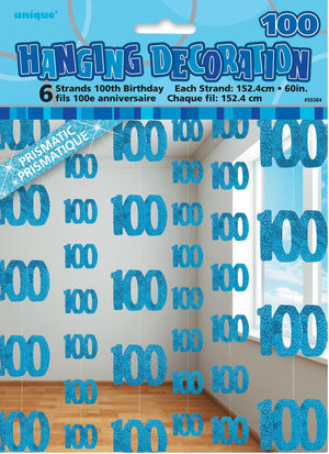 Glitz Blue 100 Hanging Swirl Decorations