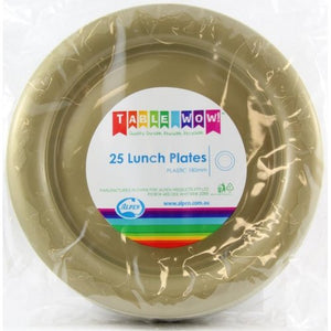 Gold Plastic Lunch Plates - Pack of 25