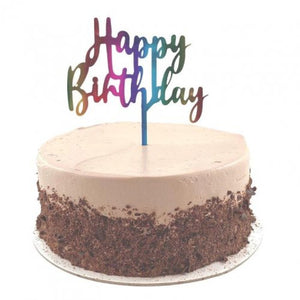 Happy Birthday Rainbow Acrylic Cake Topper