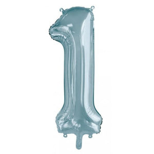 Light Blue Number 1 Supershape 86cm Foil Balloon UNINFLATED