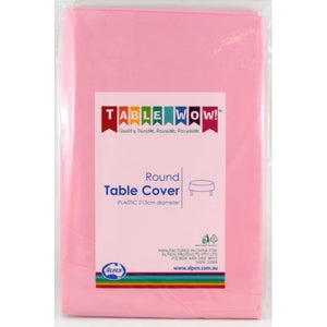 Light Pink Plastic Round Tablecover