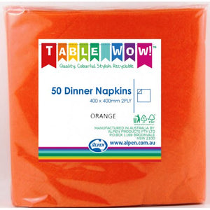 Orange Dinner Napkins - Pack of 50