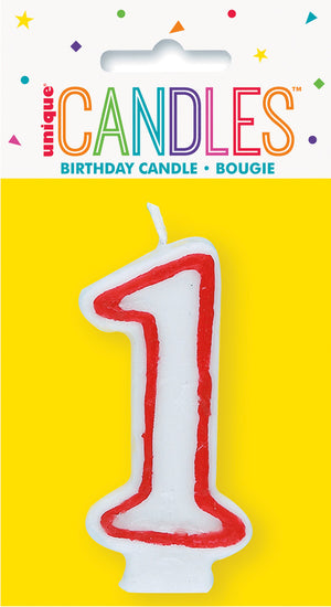 Red Border Candle Number #1