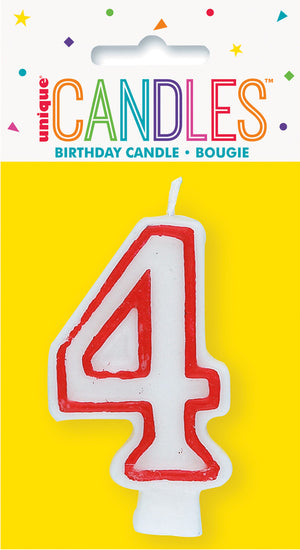 Red Border Candle Number #4