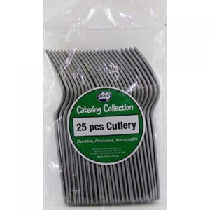 Silver Plastic Forks - Pack of 25