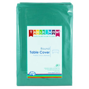 Teal Plastic Round Tablecover
