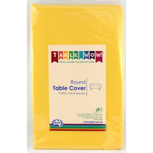 Yellow Plastic Round Tablecover