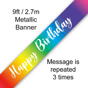 Rainbow Banner Happy Birthday