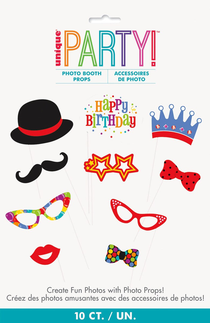 10 SELFIE PHOTO PROPS - BIRTHDAY
