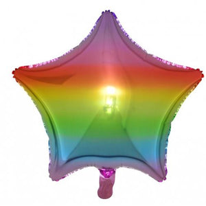 45cm Rainbow Star Foil Balloon UNINFLATED