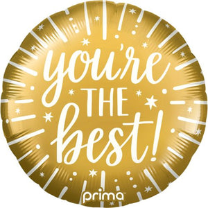 18 Inch You're the Best Gold  Foil Balloon UNINFLATED