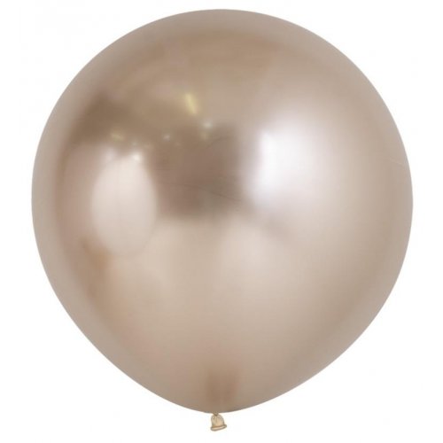 24 Inch (60 CM) Round Reflex Champagne Sempertex Plain Latex Balloon UNINFLATED