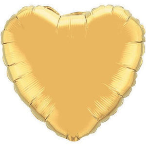 36" Heart Gold Qualatex Plain Latex Balloons UNINFLATED