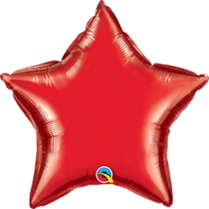 36" Star Ruby Red Foil Balloon UNINFLATED
