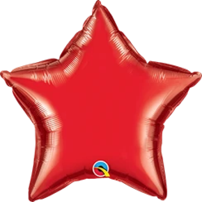 36" Star Ruby Red Foil Balloon UNINFLATED