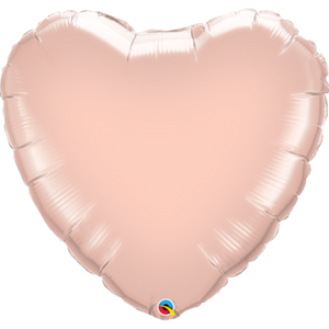 36" Heart Rose Gold Qualatex Plain Latex Balloons UNINFLATED