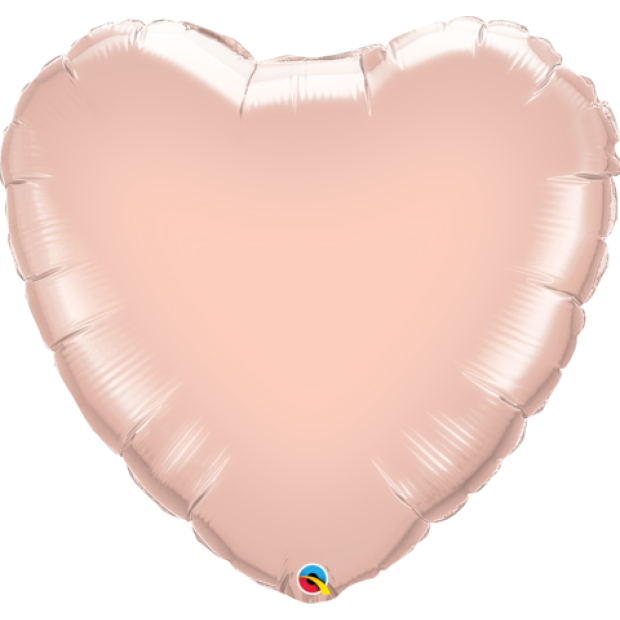 36" Heart Rose Gold Qualatex Plain Latex Balloons UNINFLATED