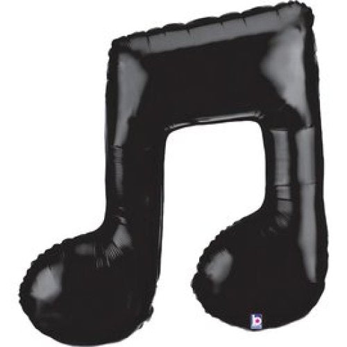 Music Note Double Black SuperShape Foil Balloon UNINFLATED
