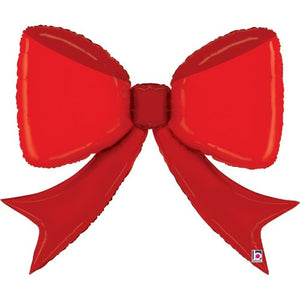 44 inch Red Bow SuperShape Foil Balloon UNINFLATED
