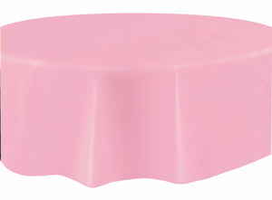Lovely Pink Plastic Round Tablecover