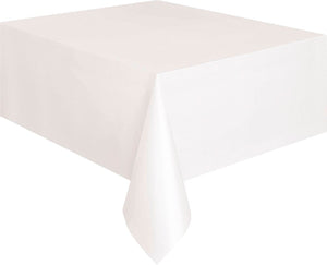 White Plastic Rectangle Tablecover