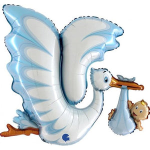 53inch Stork Blue Foil Balloon UNINFLATED