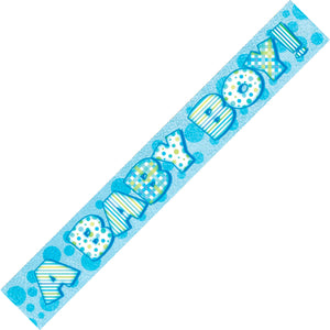 "A Baby Boy" Baby Shower Prismatic Foil Banner