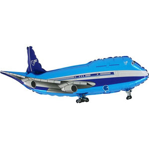 Airplane Blue SuperShape Foil Balloon UNINFLATED