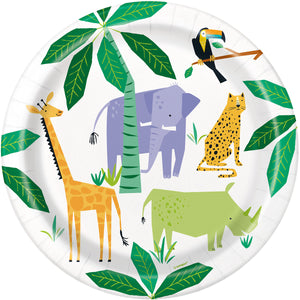 Animal Safari Party Paper Dinner Plates - Pack of 8